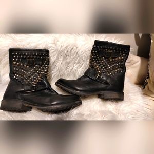 Leather Studded boots